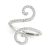 14k White Gold Diamond Open Flourish Style Ring (1/2 cttw)