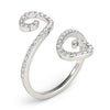 14k White Gold Diamond Open Flourish Style Ring (1/2 cttw) - Diamond Designs