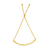 14k Yellow Gold Smooth Curved Bar and Lariat Style Bracelet