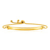 14k Yellow Gold Smooth Curved Bar and Lariat Style Bracelet