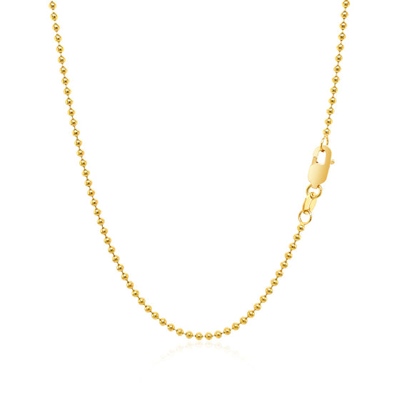 14k Yellow Gold Bead Chain 1.5mm