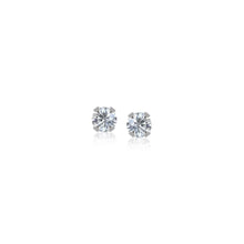  14k White Gold White Cubic Zirconia 2mm Stud Earrings