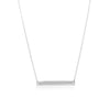 14k White Gold Smooth Flat Horizontal Bar Style Necklace