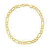 5.4mm 10k Yellow Gold Lite Figaro Bracelet