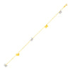 14k Two Tone Gold Anklet with Butterflies