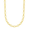 Polished Oval Marquise Link Necklace in Yellow Gold