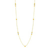 14k Two Tone Gold Station Necklace with Polished Cubes