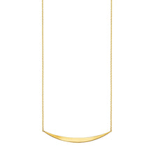  14k Yellow Gold Necklace with Polished Curved Bar Pendant