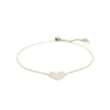 14k White Gold Adjustable Heart Bracelet