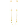 Yellow Gold Chain and Soft Rectangular Link Station Necklace