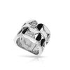 Belle Etoile Demiluna Ring Sterling Silver Pave'