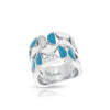 Belle Etoile Demiluna Ring Sterling Silver Pave'