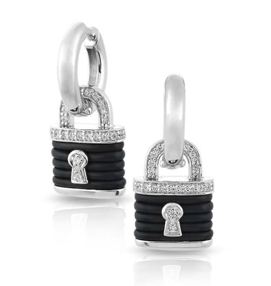 Belle Etoile Lock Earrings Classic Fine Solid Sterling Silver