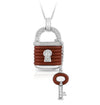 Belle Etoile Lock Pendant Classic Fine Solid Sterling Silver