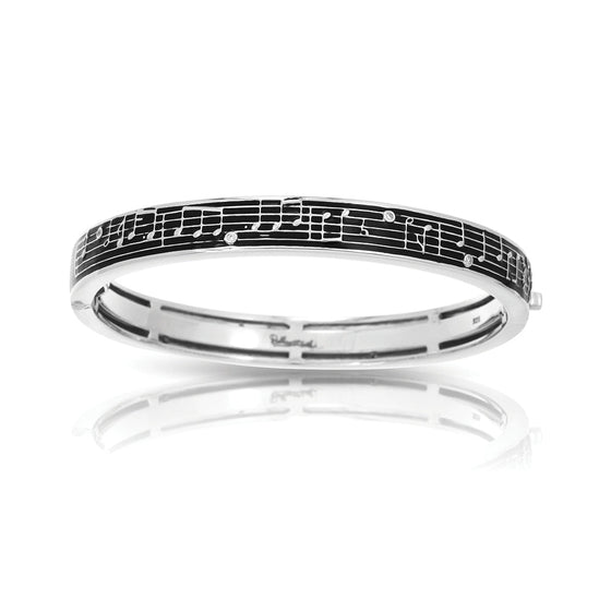 Belle Etoile Melody Bangle Sterling Silver Pave'
