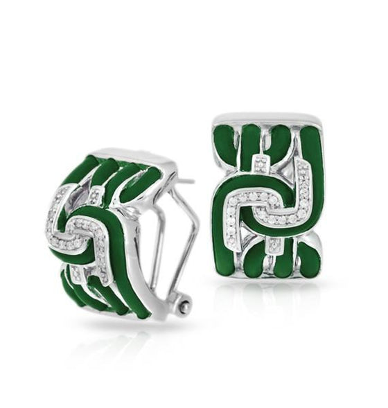 Belle Etoile Nexus Earrings Sterling Silver Pave'