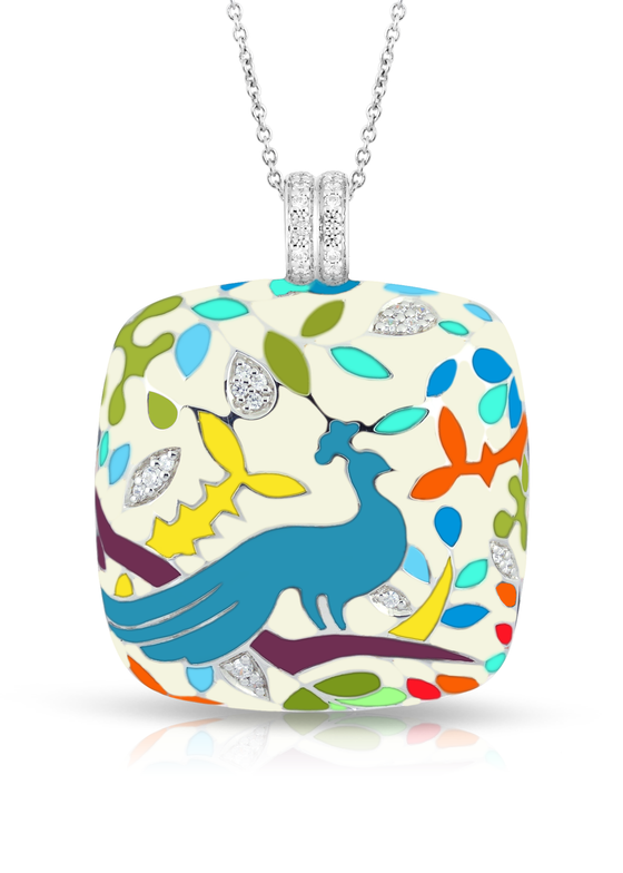 Belle Etoile Peacock Paradise Pendant Classic Fine Solid Sterling Silver