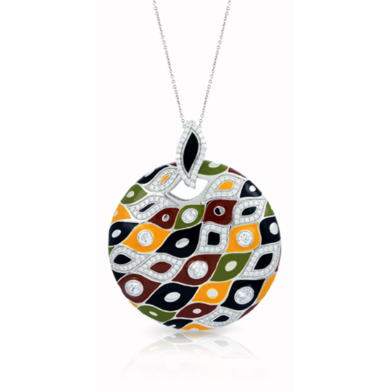 Belle Etoile Pogona Pendant Sterling Silver Pave'  w Chain