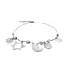 Adjustable Bead Bracelet with Celestial Charms in Sterling Silver - Diamond Designs