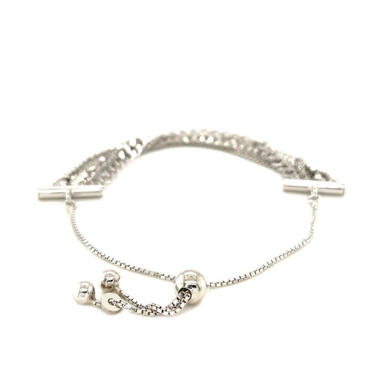 Adjustable Multi Chain Bracelet in Sterling Silver - Diamond Designs