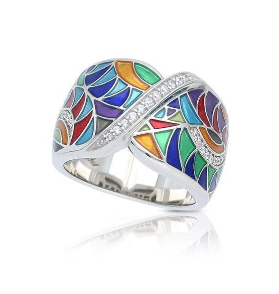 Belle Etoile Tropicalia Ring Fine Classic Solid Sterling Pave' - Diamond Designs