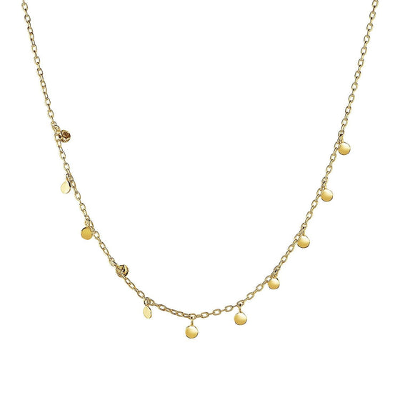 Choker Necklace with Hammered Beads in 14k Yellow Gold - Diamond Designs