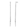Long Chain Tassel and Textured Bar Drop Earrings in Sterling Silver - Diamond Designs