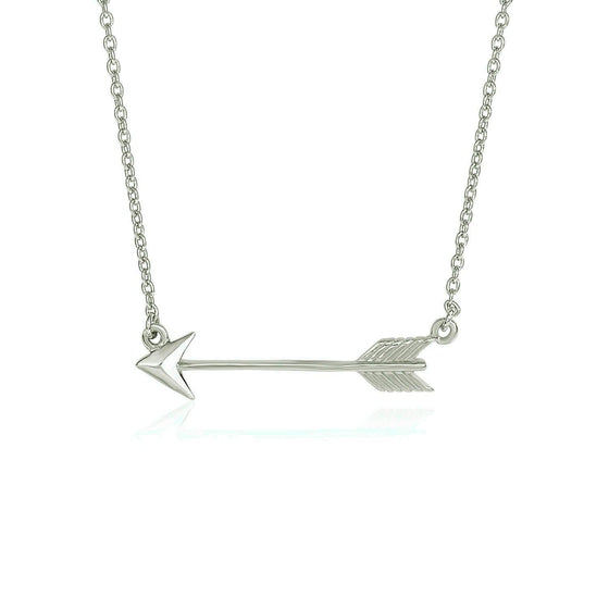 Necklace with Arrow in Sterling Silver - Diamond Designs