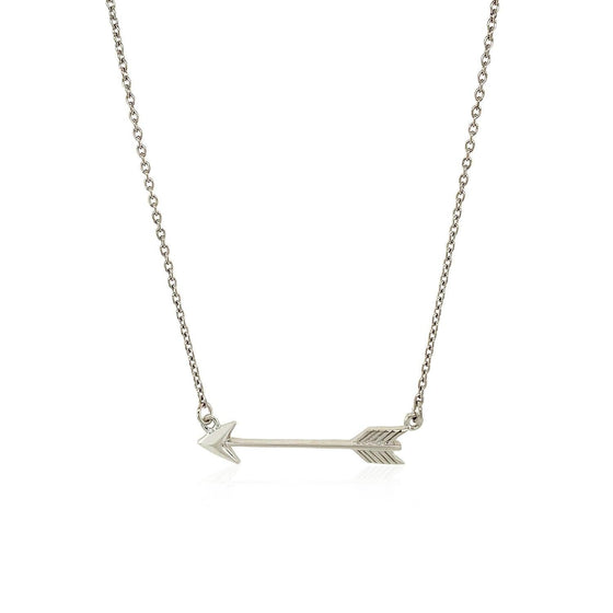 Necklace with Arrow in Sterling Silver - Diamond Designs
