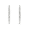 Oval Shape Two Sided Diamond Hoop Earrings in 14k White Gold (2 cttw) - Diamond Designs