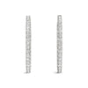 Oval Shape Two Sided Diamond Hoop Earrings in 14k White Gold (2 cttw) - Diamond Designs