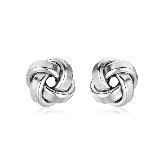 Petite Sterling Silver Polished Love Knot Earrings - Diamond Designs