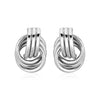Polished Love Knot Earrings with Interlocking Rings in Sterling Silver - Diamond Designs