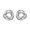 Polished Open Love Knot Earrings in Sterling Silver - Diamond Designs