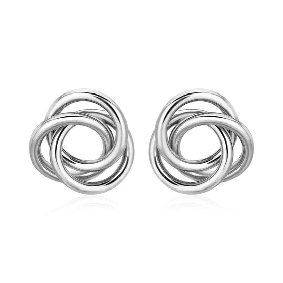 Polished Open Love Knot Earrings in Sterling Silver - Diamond Designs