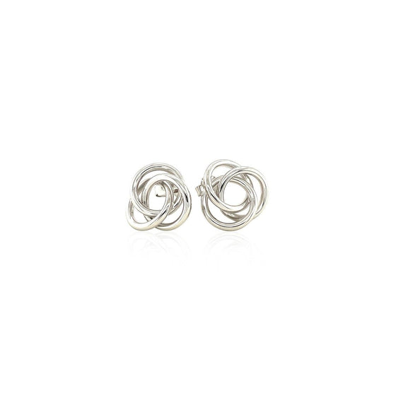 Polished Open Love Knot Earrings in Sterling Silver - Diamond Designs