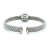 Popcorn Texture Cuff Bangle with Blue Topaz and Diamonds in Sterling Silver - Diamond Designs