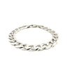 Rhodium Plated 11.6mm Sterling Silver Curb Style Bracelet - Diamond Designs