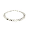Rhodium Plated 7.9mm Sterling Silver Curb Style Bracelet - Diamond Designs