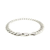 Rhodium Plated 7.9mm Sterling Silver Curb Style Bracelet - Diamond Designs