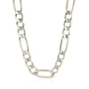 Rhodium Plated 9.0mm Sterling Silver Figaro Style Chain - Diamond Designs
