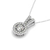 Round Pendant with Split Bail and Diamond Halo in 14k White Gold (3/4 cttw) - Diamond Designs