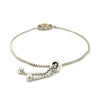 Sterling Silver Adjustable Two Toned Enameled Evil Eye Friendship Bracelet - Diamond Designs