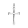 Sterling Silver Domed Rounded Cross Pendant - Diamond Designs