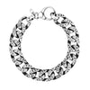 Sterling Silver Gunmetal Finish Cuban Link Bracelet with Dots - Diamond Designs