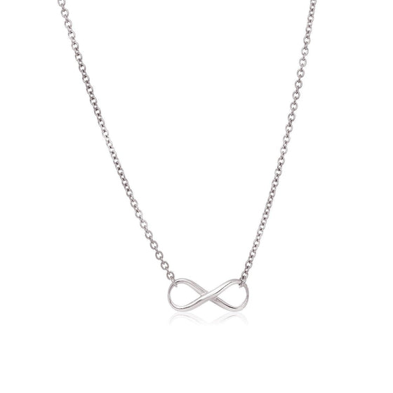 Sterling Silver Infinity Symbol Necklace - Diamond Designs