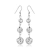 Sterling Silver Layered Textured Ball Dangling Earrings - Diamond Designs
