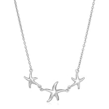  Sterling Silver Necklace with Three Starfish - Diamond Designs