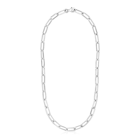 Sterling Silver Paperclip Chain Necklace - Diamond Designs
