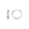 Sterling Silver Petite Hoop Earrings with Cubic Zirconias - Diamond Designs